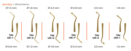 Upychadło TiN z powłoką azotku tytanu lekki uchwyt prod. Pol-Intech UK-1 *
