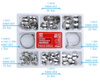 Sectional contoured metal matrices + clamps - 100 pcs set 0,035mm hard