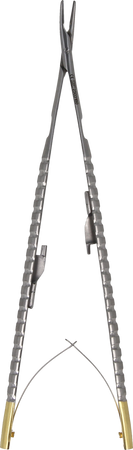 Twist micro needle holder with TC, with lock, curved - 17,5 cm (2000-66)