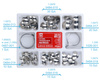Sectional contoured metal matrices + clamps - 100 pcs set 0,050mm hard