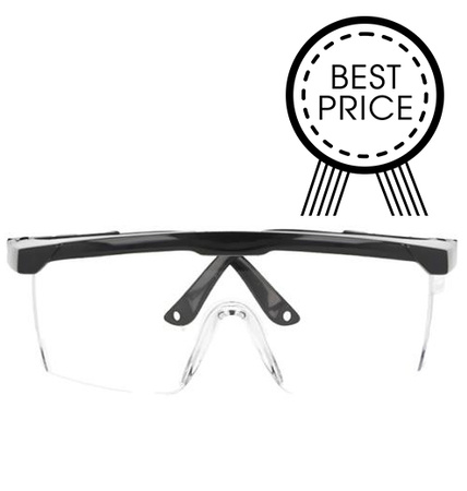 Safety goggles/glasses with frame adjustment transparent