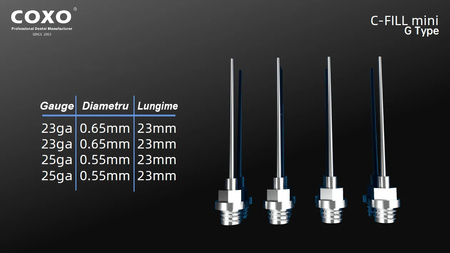 Set of 4 gun needle tips for Coxo C-Fill Mini Endo Obturation System