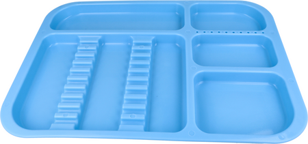 Plastic dental tray 34x24,5x2 cm (autoclavable) - blue