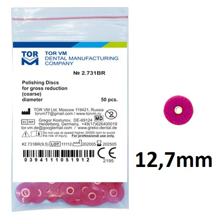 Polishing discs for S-Flex mandrel (50 pcs box) 12,7 mm raspberry coarse